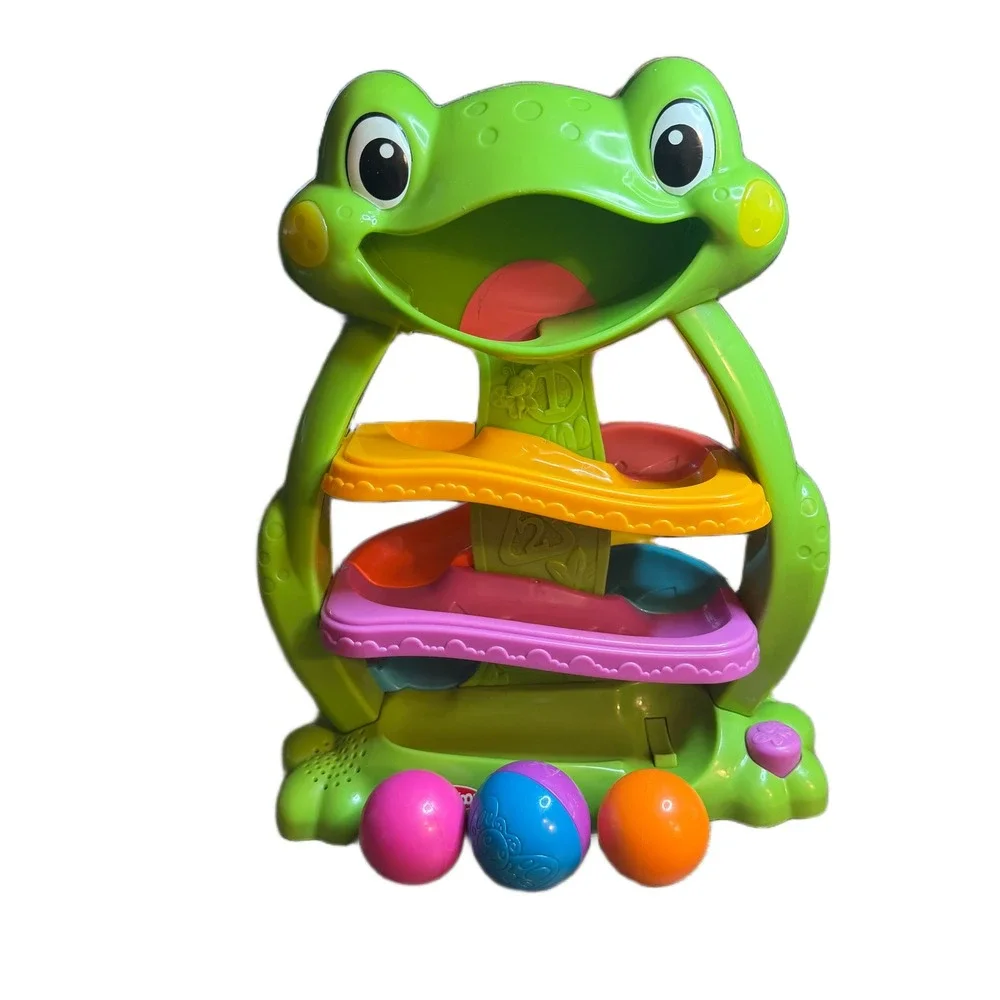 Playskool Feed Me Froggy Ball Ramp Toddler Toy Green Hasbro A7378 with 3 Balls